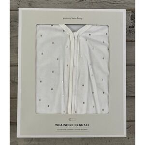 Pottery Barn Baby Wearable Blanket - White‎ W/Metallic Dots - Size Large 12-18